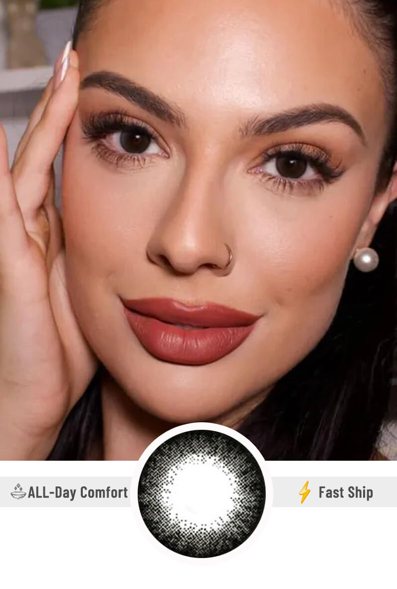 Red Bean Paste Lipstick & Black Colored Lenses Match